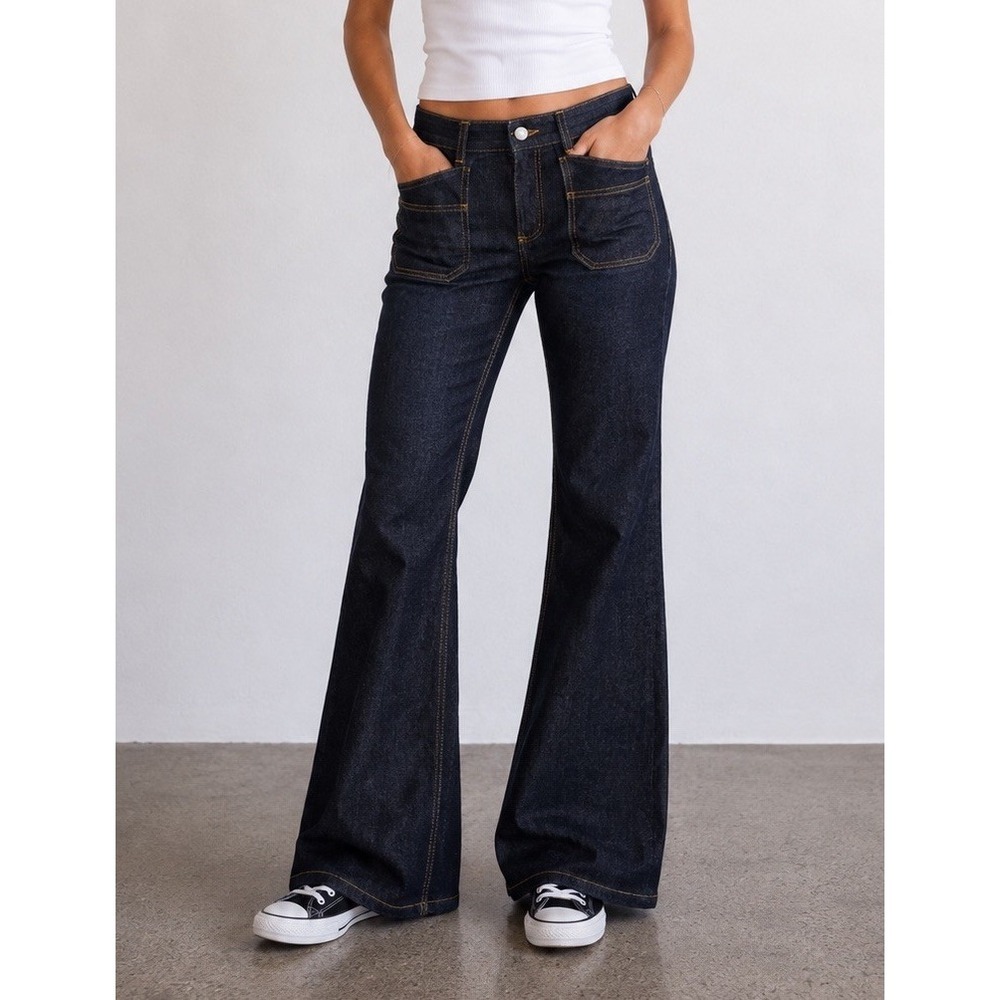 Stella McCartney Flare Jeans Women Size 26x26 Stretch Denim Made In Italy
